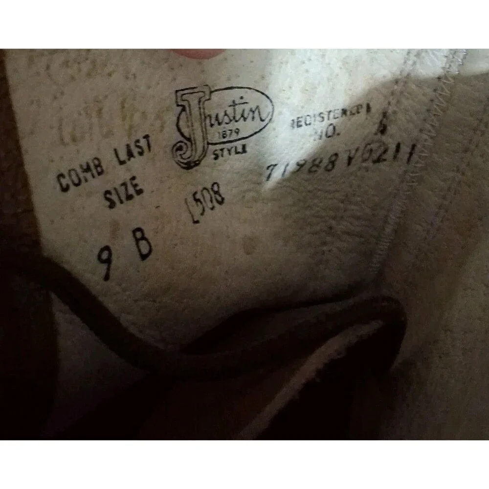 Excellent Condition Justin Lace Up Western Boots Womens Size 9B Brown